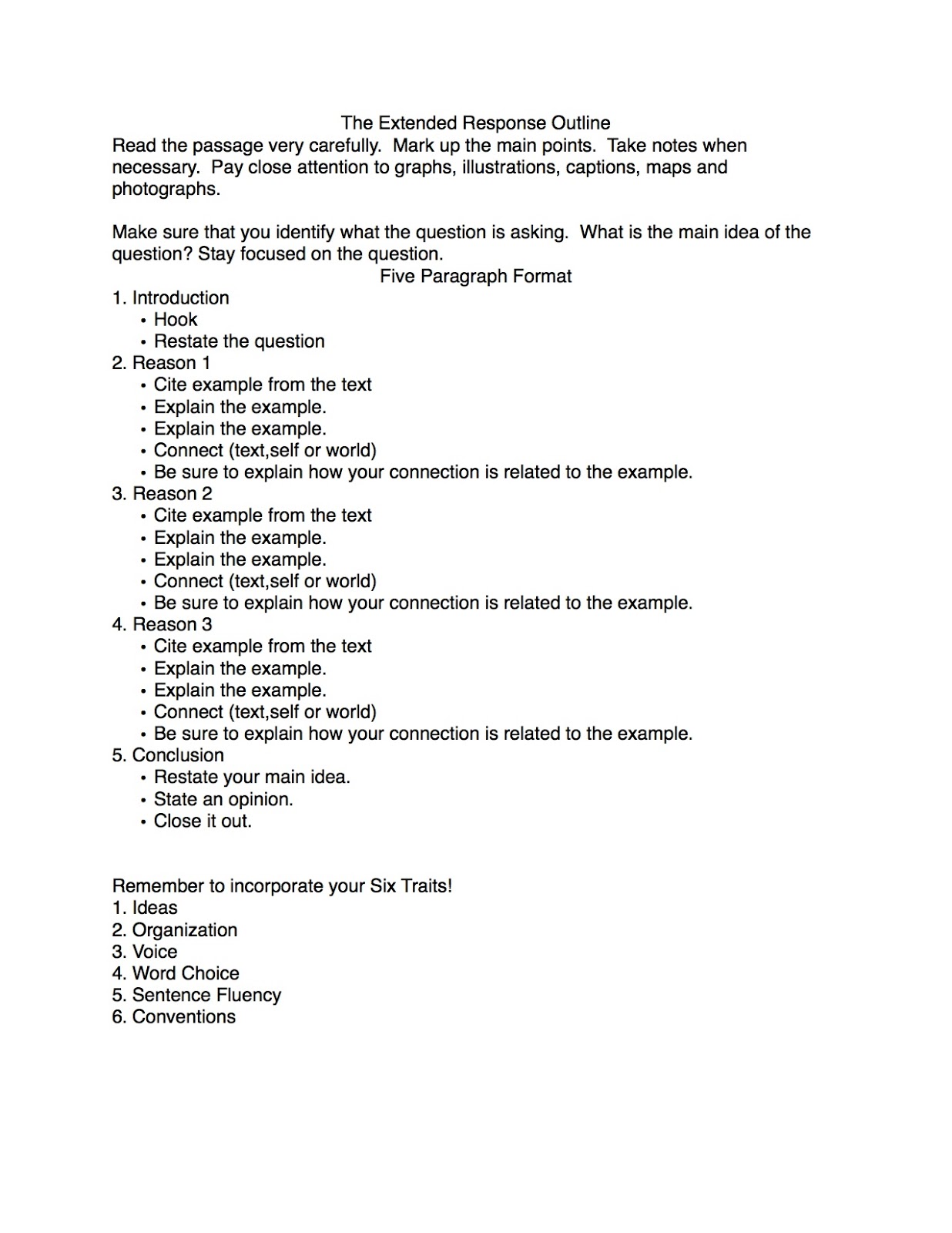 Example of an outline for a definition essay